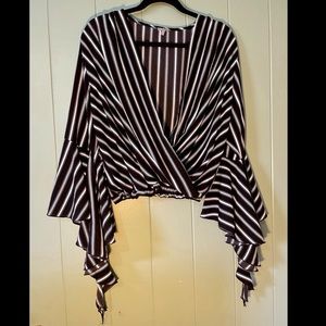 Stripe Wrap Crop Top